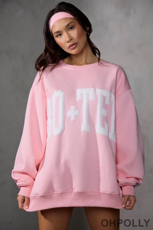 Oh Polly bo tee - Oversized Sweatshirt in Baby Pink